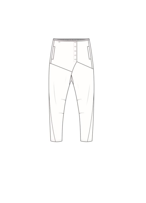 11023 By basics lin bukse med sagg og knapper